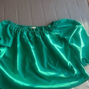 Elodie Teal Off-Shoulder Blouse Boho